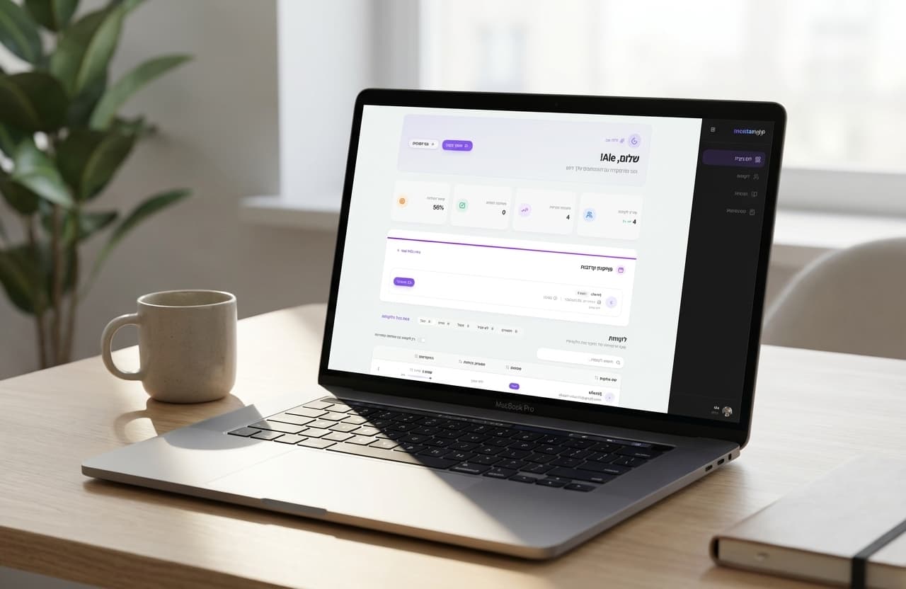 מוקאפ מחשב המציג את הפלטפורמה